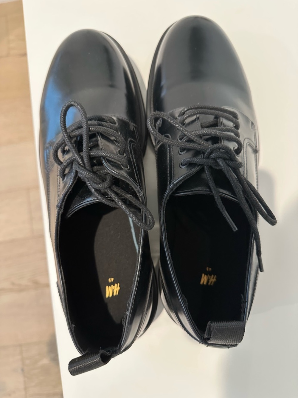 H&M Glossy Black Men’s Derby Lace-Ups